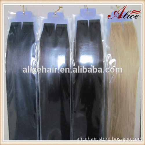 Cheap indian remy double drawn PU weft hair extensions